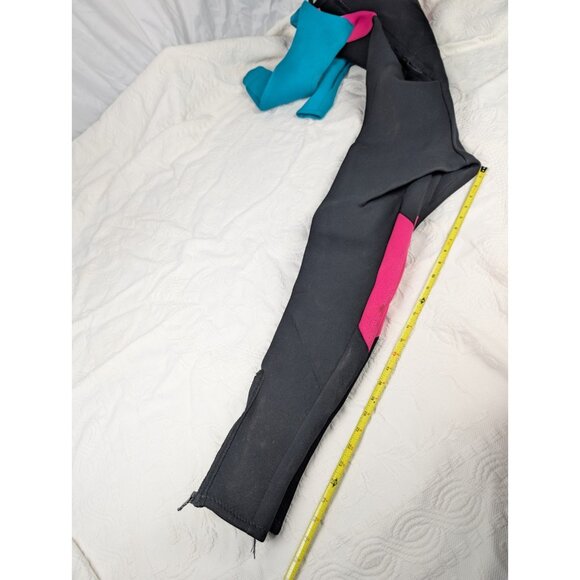 vintage Seadoo wetsuit women's Large Black Pink retro style nylon - Picture 8 of 16